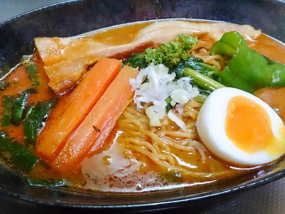 昨日の残りでスープカレーラーメン 7